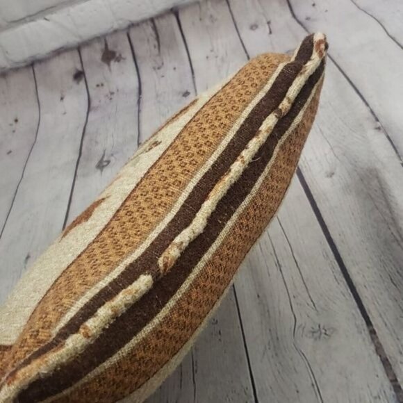 Vintage Folk Art  Grandmacore Birds Brown Tan Throw Pillow - Picture 7 of 10